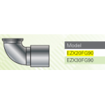 Franklin  2” EZ Fit × 2” fiberglass glue pipe 90º elbow, nickel plated